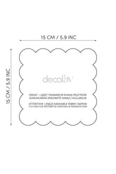 Decorative Orange Stripe Patterned Floral Laser Cut Fabric Cocktail Napkin 1 Piece